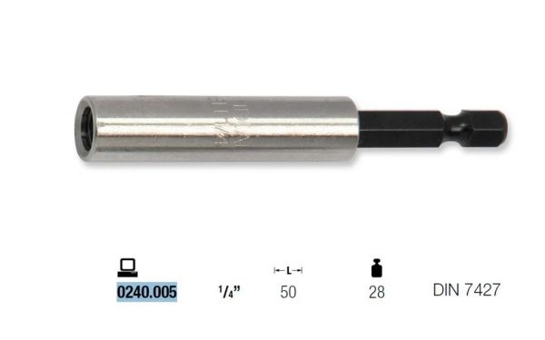 PORTAINSERTI LTI CON MAGNETE 1/4''LUNGO 50 mm SOLO ROTAZIONE