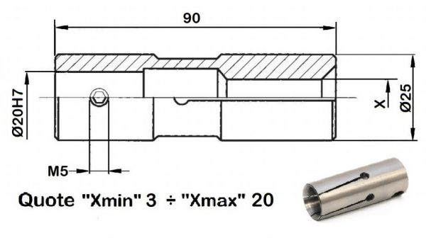 034225 Bar feed collets for bar loaders suitable for FMB - TRAUB - HAGENUK  - IEMCA - ROBOBAR - LNS - SAMECA -