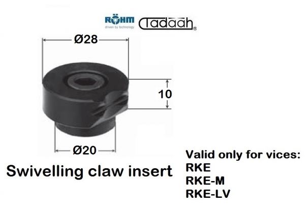 165854 Swivelling claw inserts for vices Röhm series RKE, RKE-M, RKE-LV,  for carrier jaws