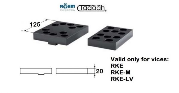 165856 Set of Carrier jaws TB without swivelling claw inserts for Röhm vice  series RKE, RKE