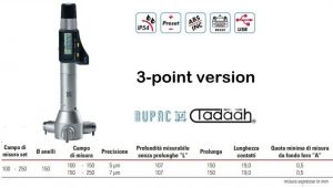 RUPAC 2396125 Micrometro digitale millesimale con punte coniche angolo 30°  Serie Digitronic, IP65 - Campo di misura 0-25mmv